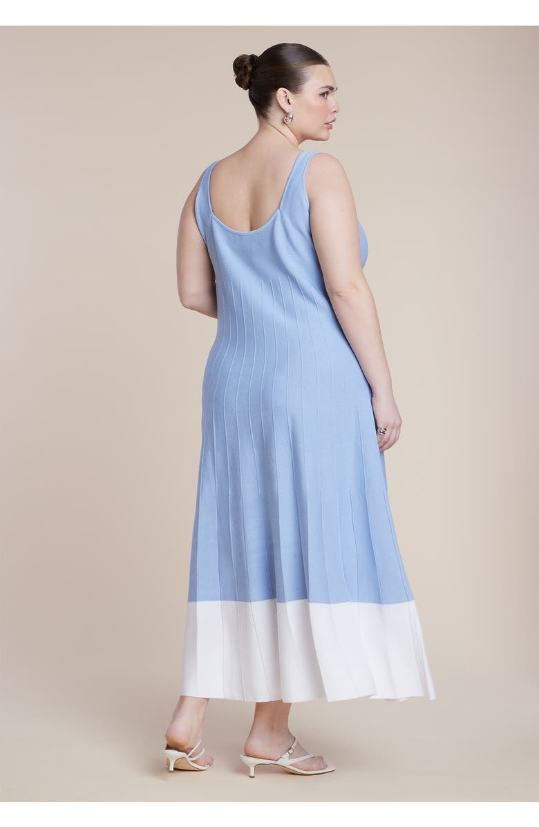 ELOQUII Contrast Hem Sweater Dress, Alternate, color, Light Blue