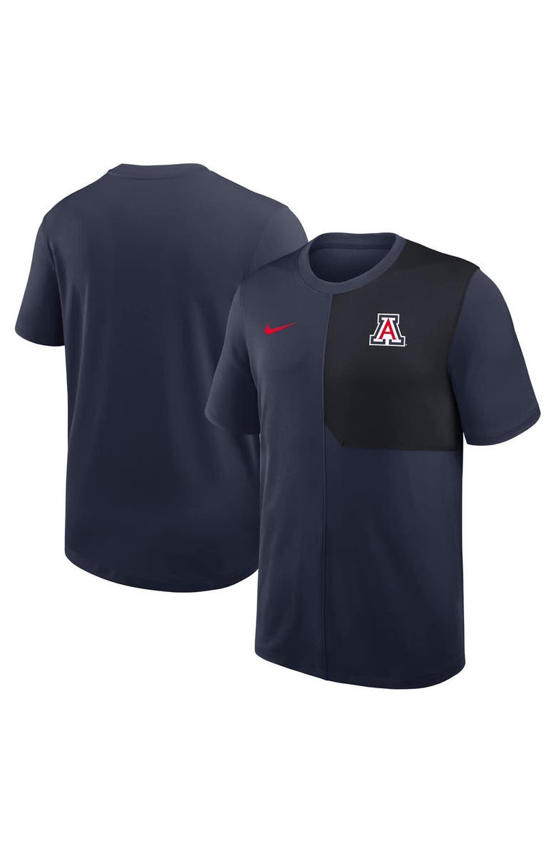 Nike Men's Nike Navy Arizona Wildcats 2025 Sideline UV Performance Coach T-Shirt, Main, color, Navy