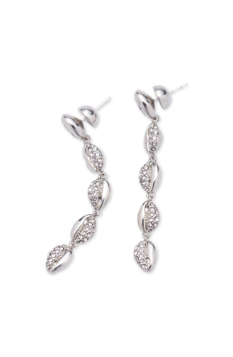 Classicharms Lucia Cascade Pavé Shell Drop Earrings, Main, color, Silver