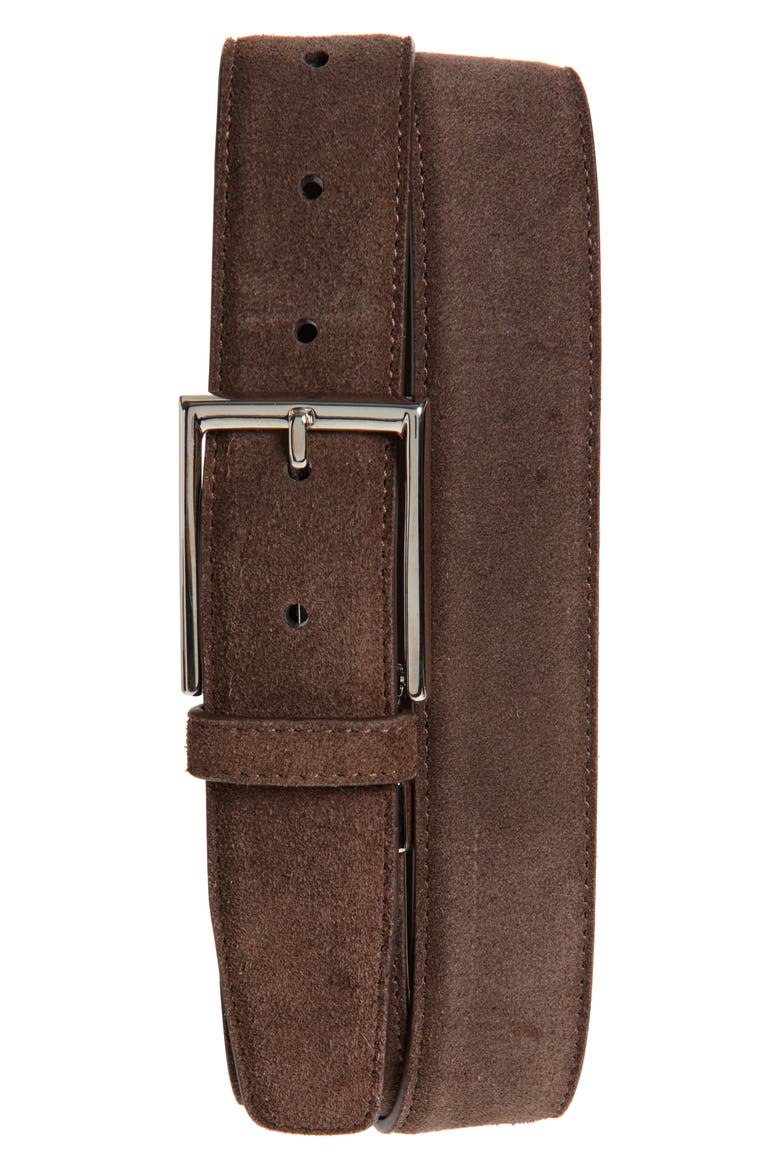 Suede Belt, Main, color, BROWN