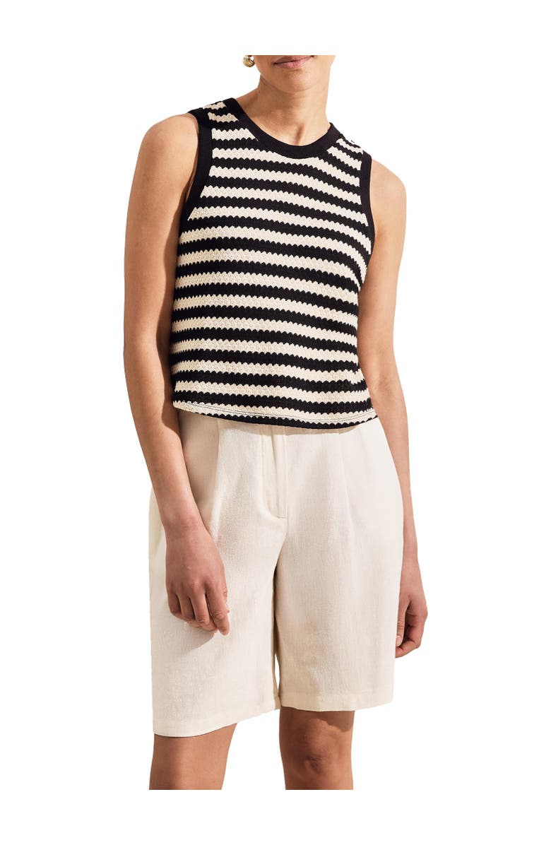 Ro&Zo Stripe Knit Shell Top, Alternate, color, Black