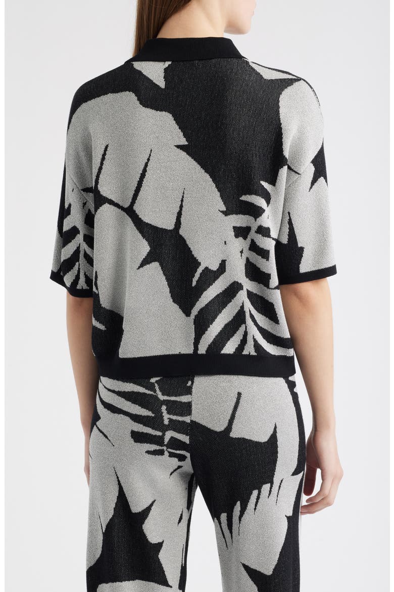 Carter Palm Tree Polo Sweater, Alternate, color, BLACK MULTI