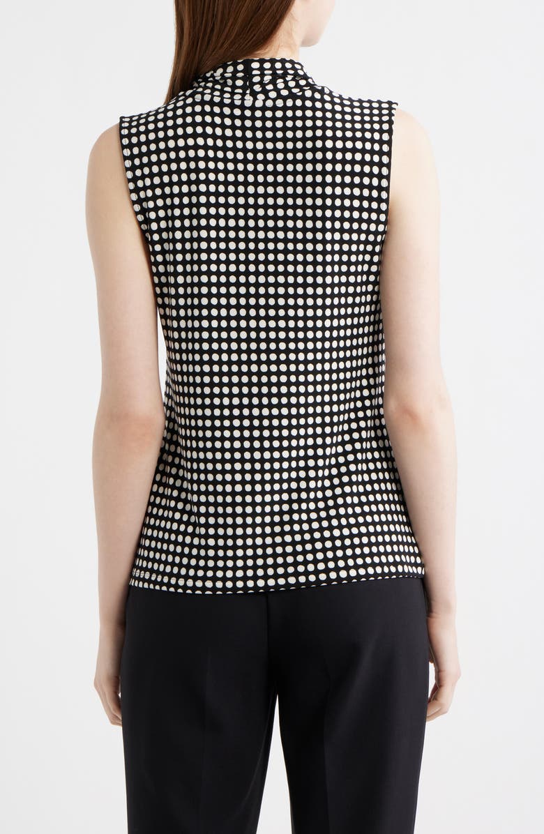 Anne Klein Triple Pleat Sleeveless Top, Alternate, color, Anne Black/ Anne White