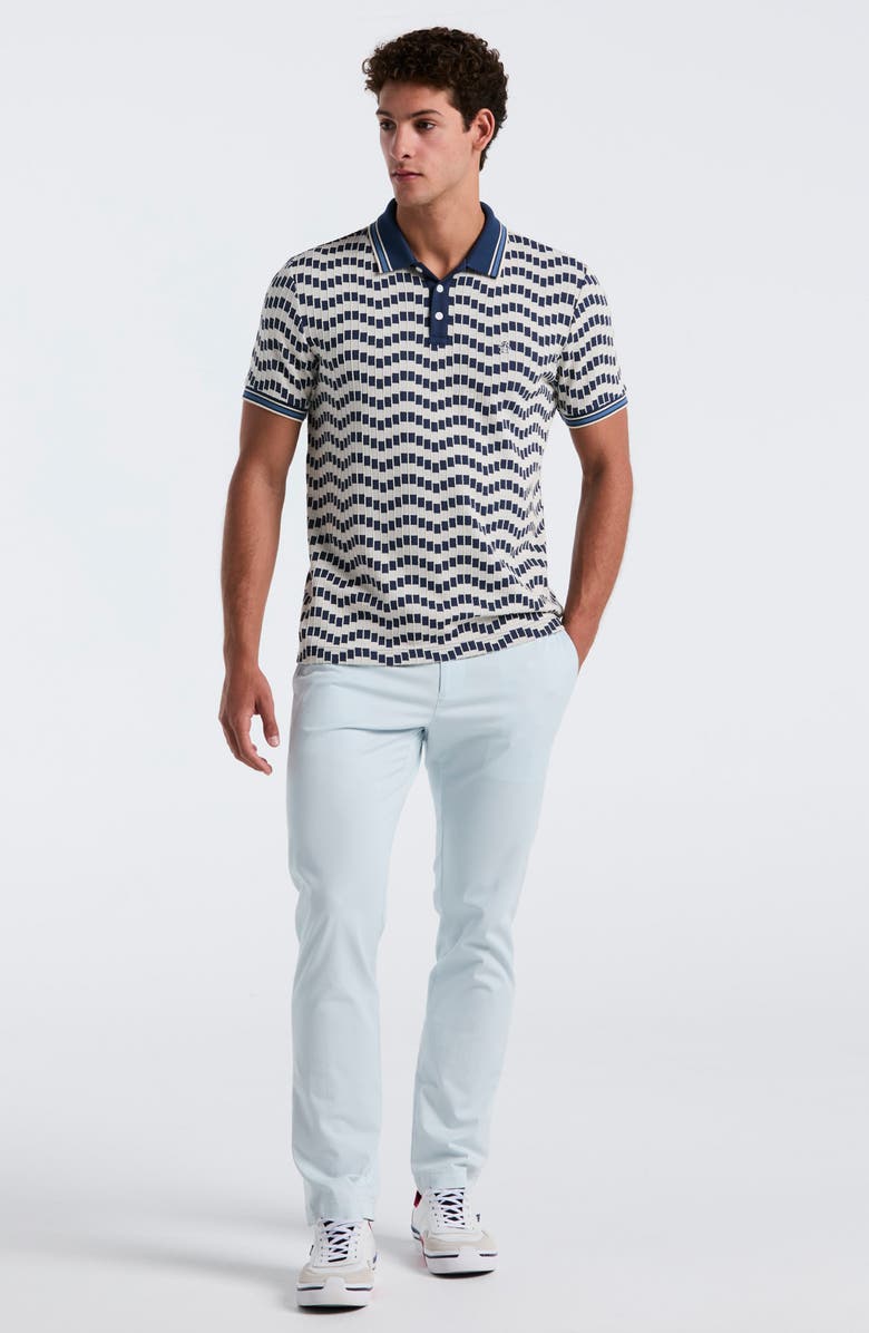 Original Penguin Tipped Textured Zigzag Jacquard Polo, Alternate, color, Birch
