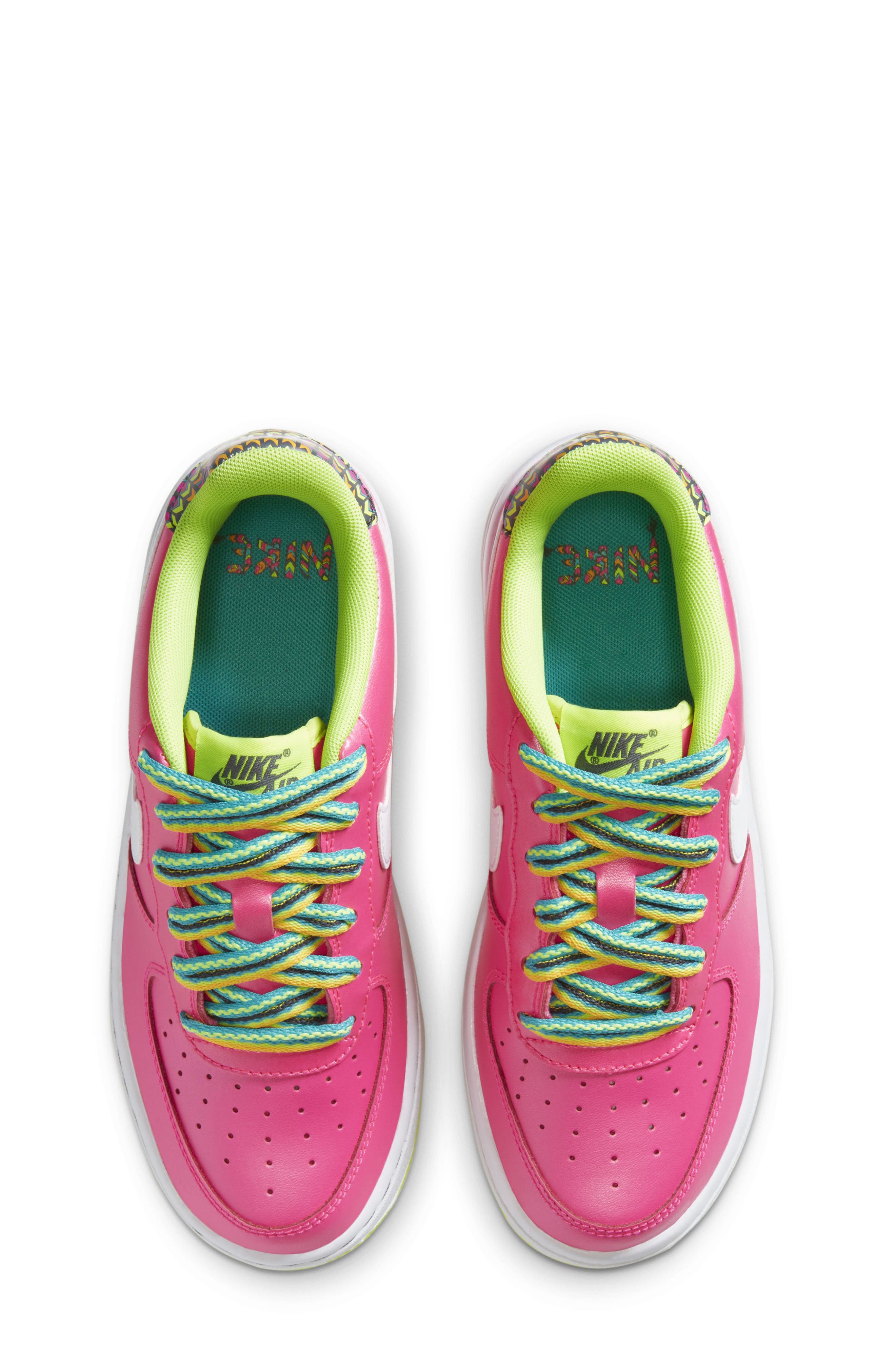 Nike Force 1 PS Zebra Print Sneaker, Alternate, color, 