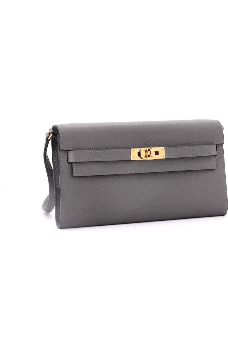 Pre-Owned Hermes Kelly To Go Wallet Evercolor, Alternate, color, Gris Meyer