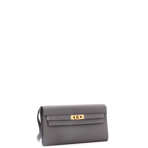 Pre-owned Hermes  Hermes Kelly To Go Wallet Evercolor In Brown