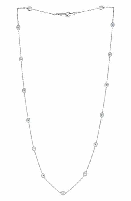 Grey Freshwater Pearl Beaded Station Necklace