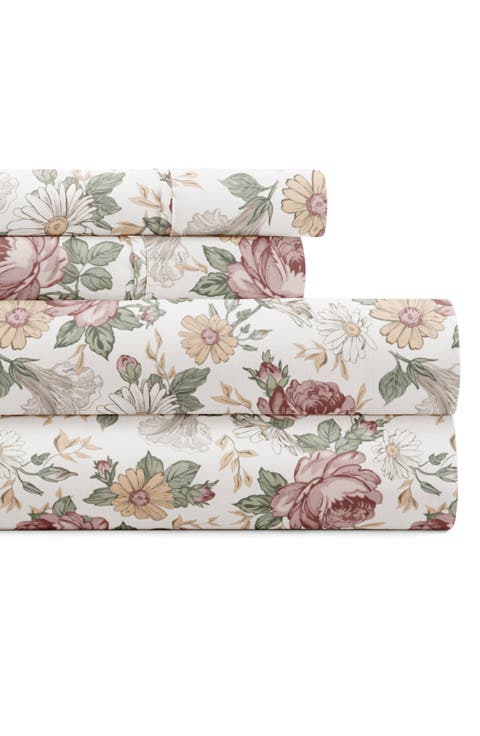 Floral Microfiber Sheet Set