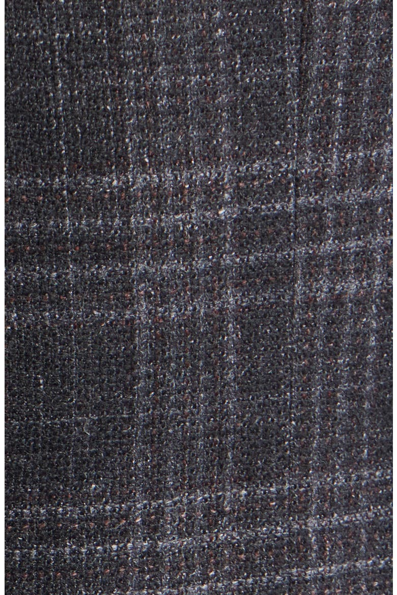 Midland Contemporary Fit Plaid Wool & Silk Blend Sport Coat, Alternate, color, CHARCOAL
