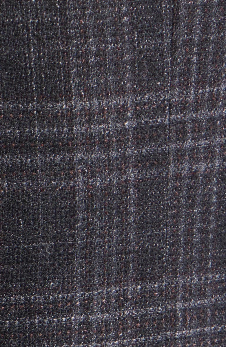 Jack Victor Midland Contemporary Fit Plaid Wool & Silk Blend Sport Coat, Alternate, color, Charcoal