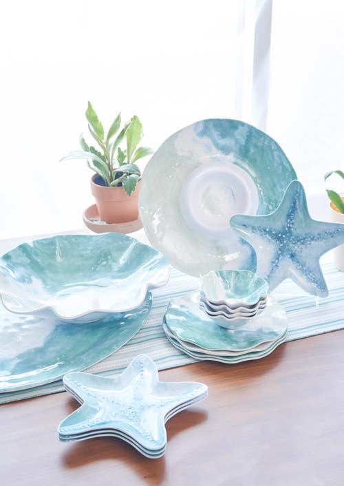 Beachcombers Shoreline Melamine Chip And Dip Server In Blue