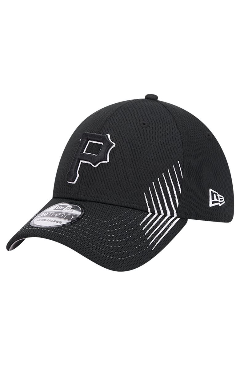 New Era Men's New Era Black Pittsburgh Pirates Active Dash Mark 39THIRTY Flex Hat, Main, color, Black