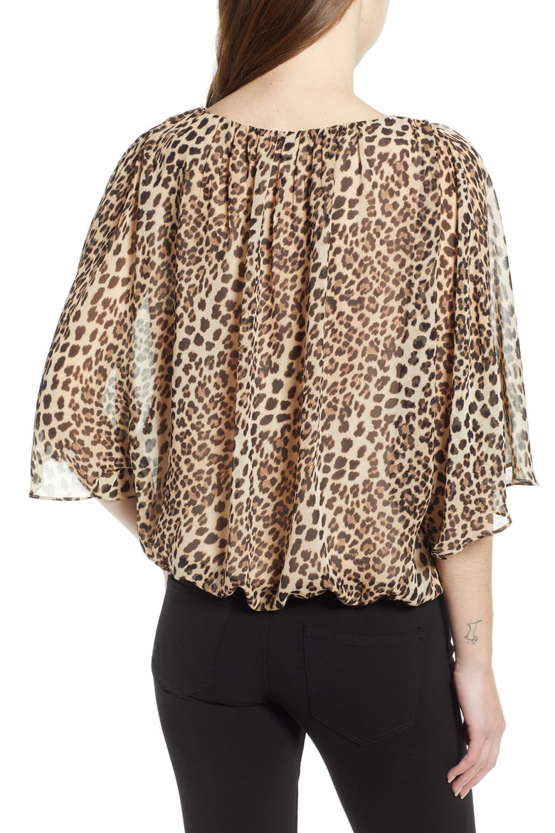 Leopard Print Blouse, Alternate, color, 060-RICH BLACK