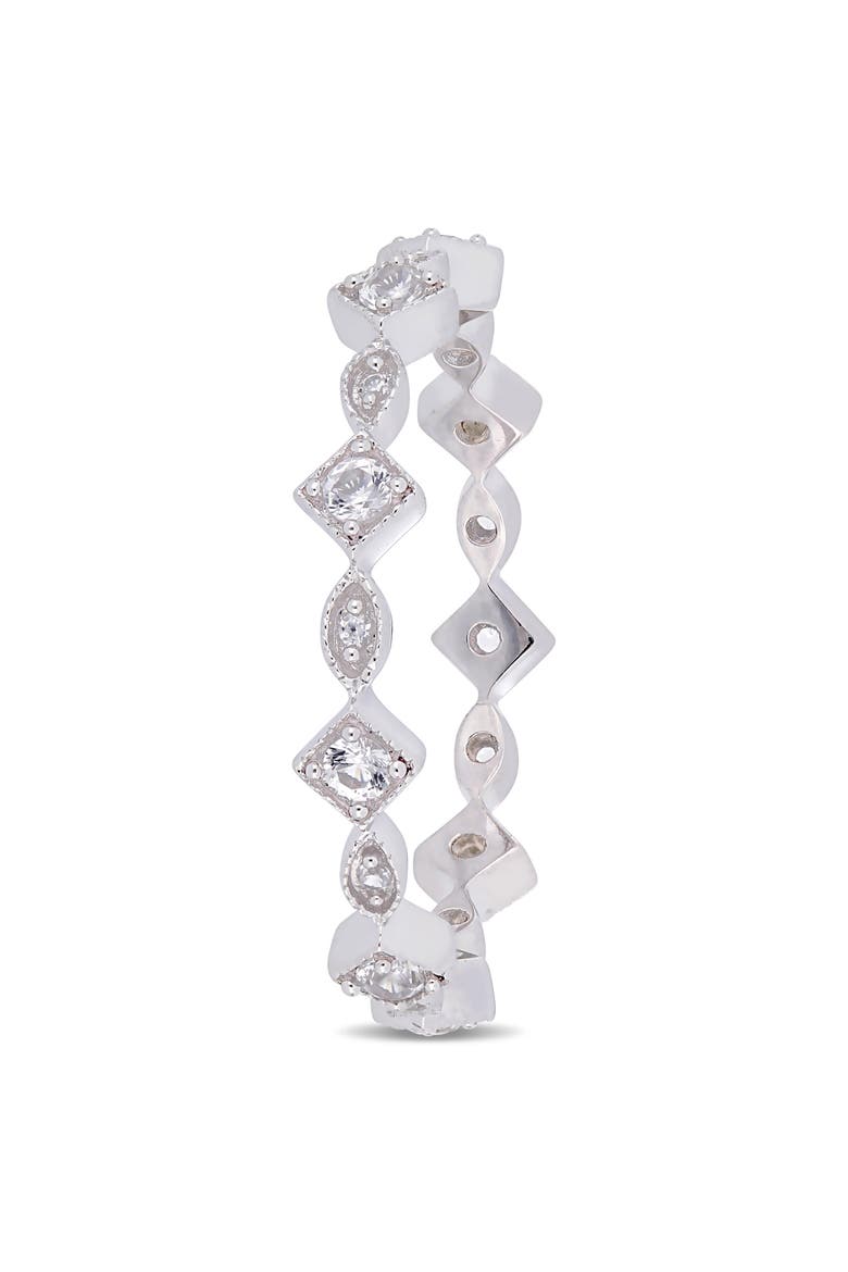 Lab-Created White Sapphire Eternity Ring 10k, Alternate, color, 10k White Gold