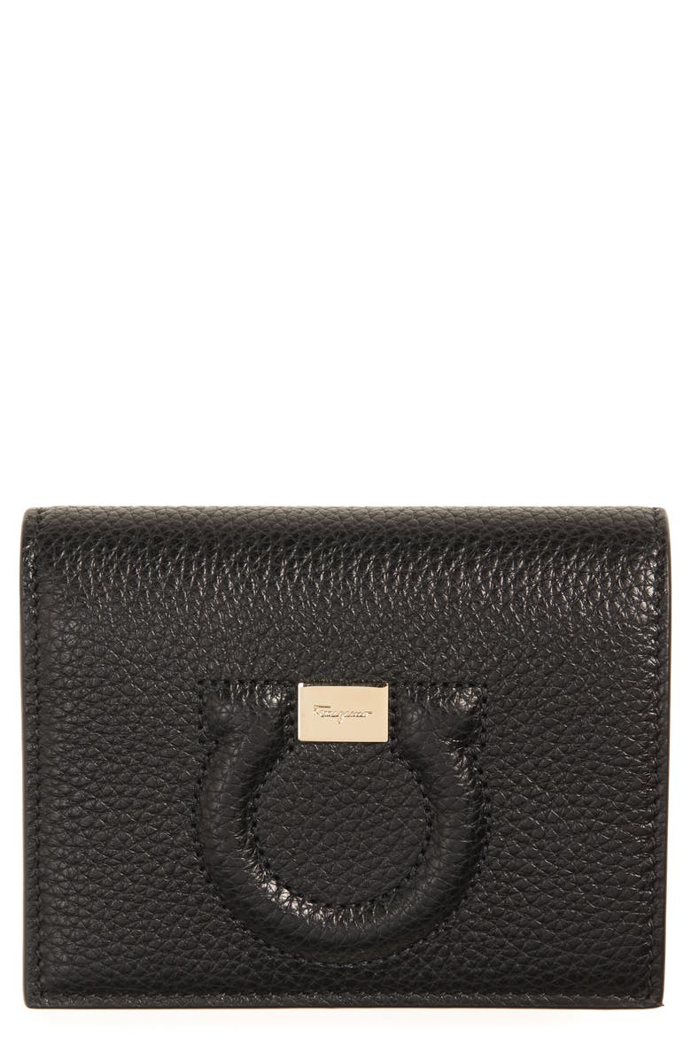 FERRAGAMO Gancino City Leather French Wallet, Main, color, 