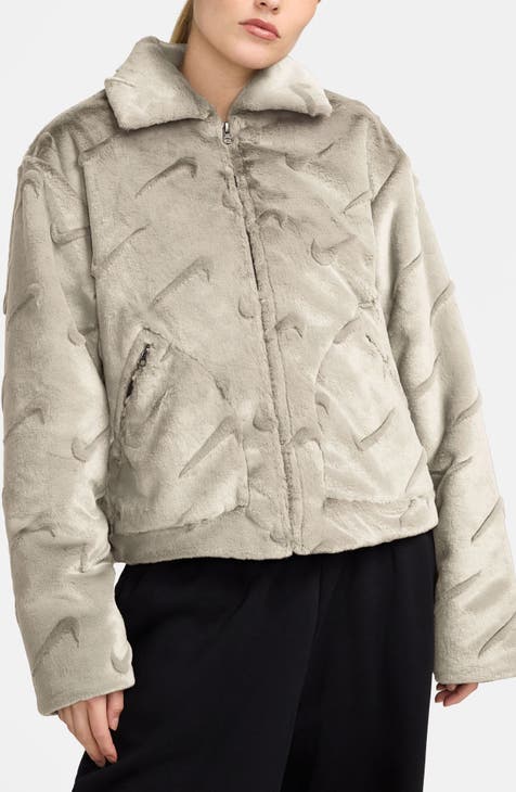 Nike Swoosh hot Faux Fur Jacket - XL, NWT