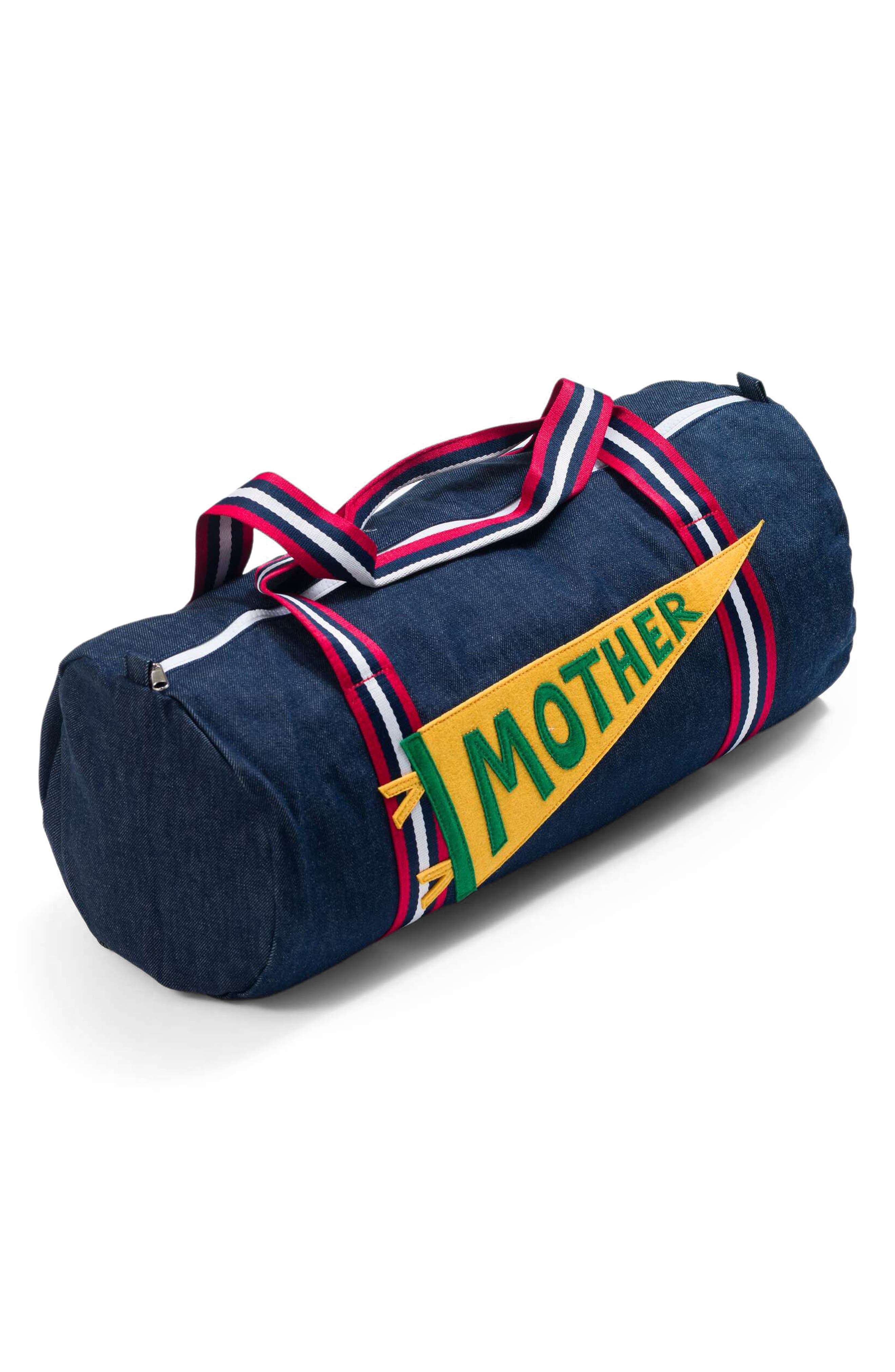 Sporty Denim Duffle Bag, Main, color, DIRTY LAUNDRY