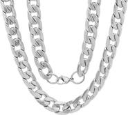 STEELTIME Men's Curb Link Chain Necklace Set