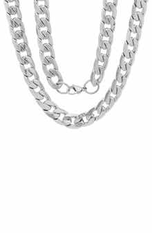 Men's Curb Link Chain Necklace Set