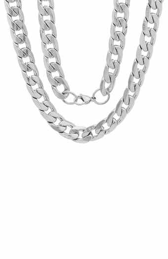 Men's Curb Link Chain Necklace Set