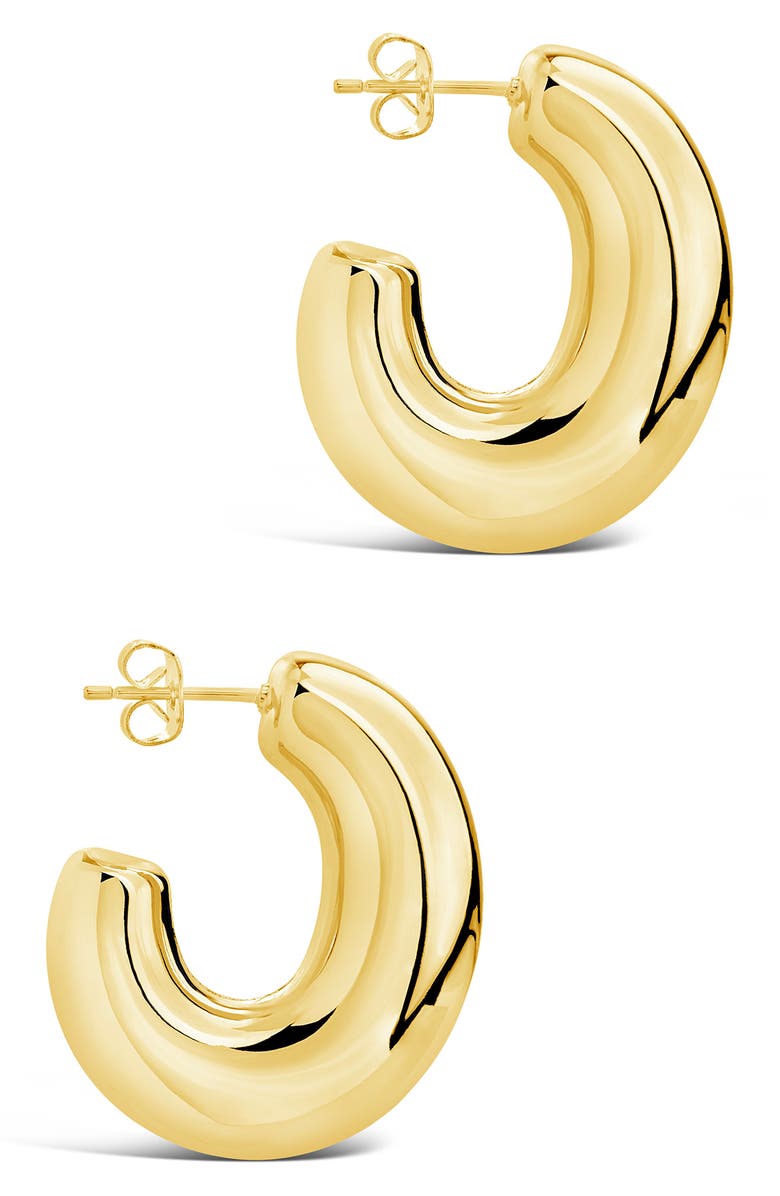 Sterling Forever Avril Hoop Earrings, Alternate, color, Gold