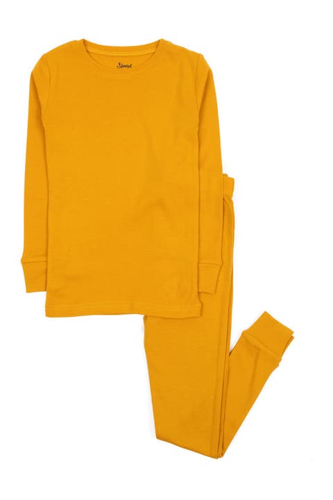 Kids Two-Piece Solid Cotton Matching Family Pajamas