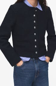 MANGO Bouclé Crop Jacket