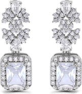 Christian Siriano Emerald Cut Cubic Zirconia Drop Earrings