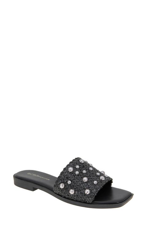 Lonnie Imitation Pearl Slide Sandal (Women)