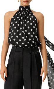 Lilysilk Women's Convertible Silk Georgette Polka Dot Top