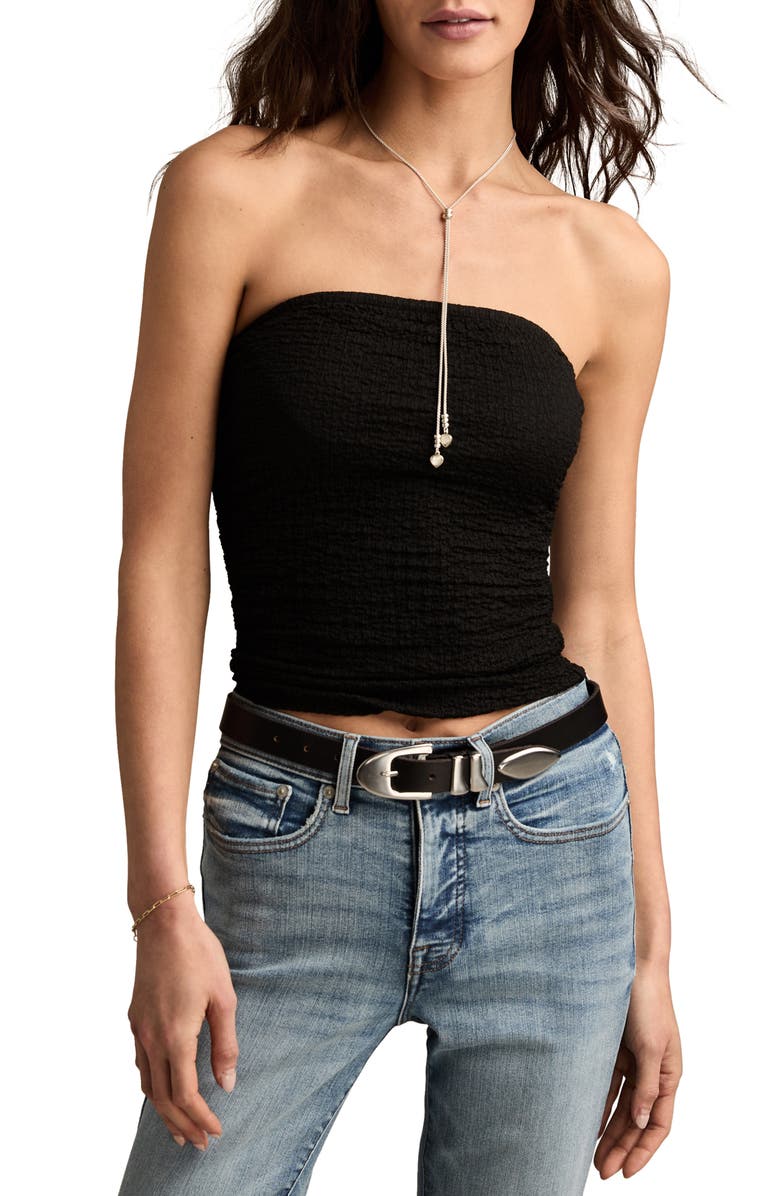Lucky Brand Textured Tube Top, Main, color, 