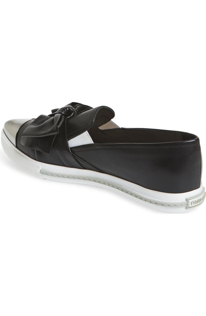 Miu Miu Cap Toe Hidden Wedge Sneaker, Alternate, color,