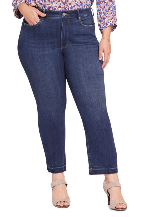 Marilyn High Waist Release Hem Ankle Straight Leg Jeans