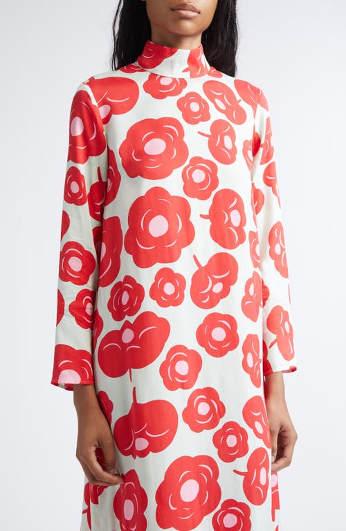 Marimekko Aikakausi Long Sleeve Midi Shift Dress In Multi