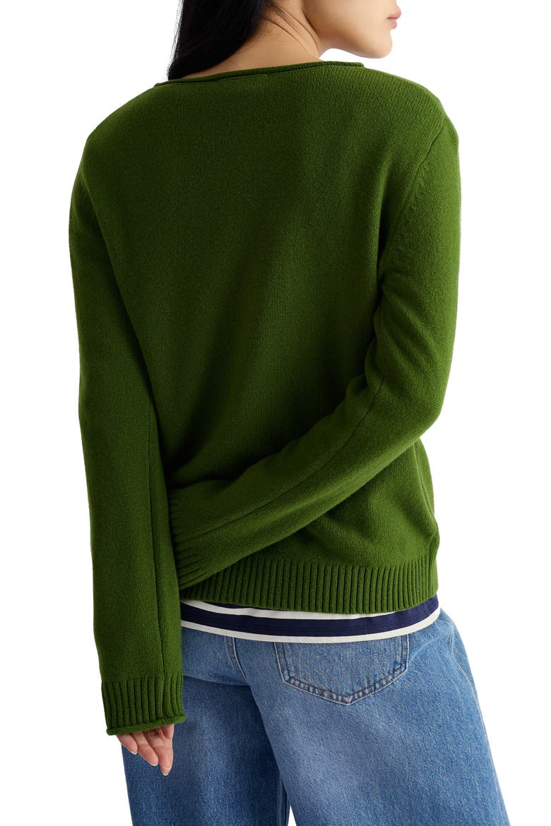 Rosefinch Crewneck Merino Wool Blend Sweater, Alternate, color, CEDAR GREEN
