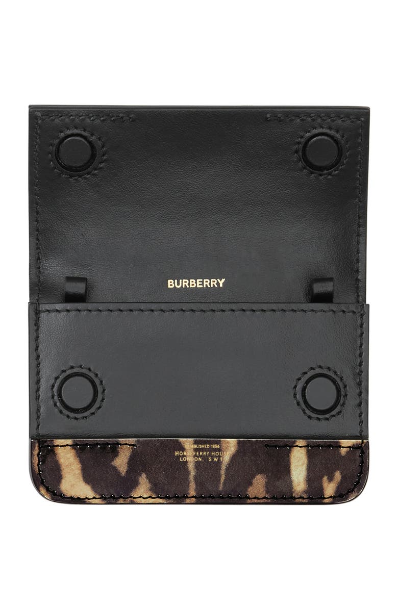 Burberry Jody Leopard Print Leather Card Case, Alternate, color, 