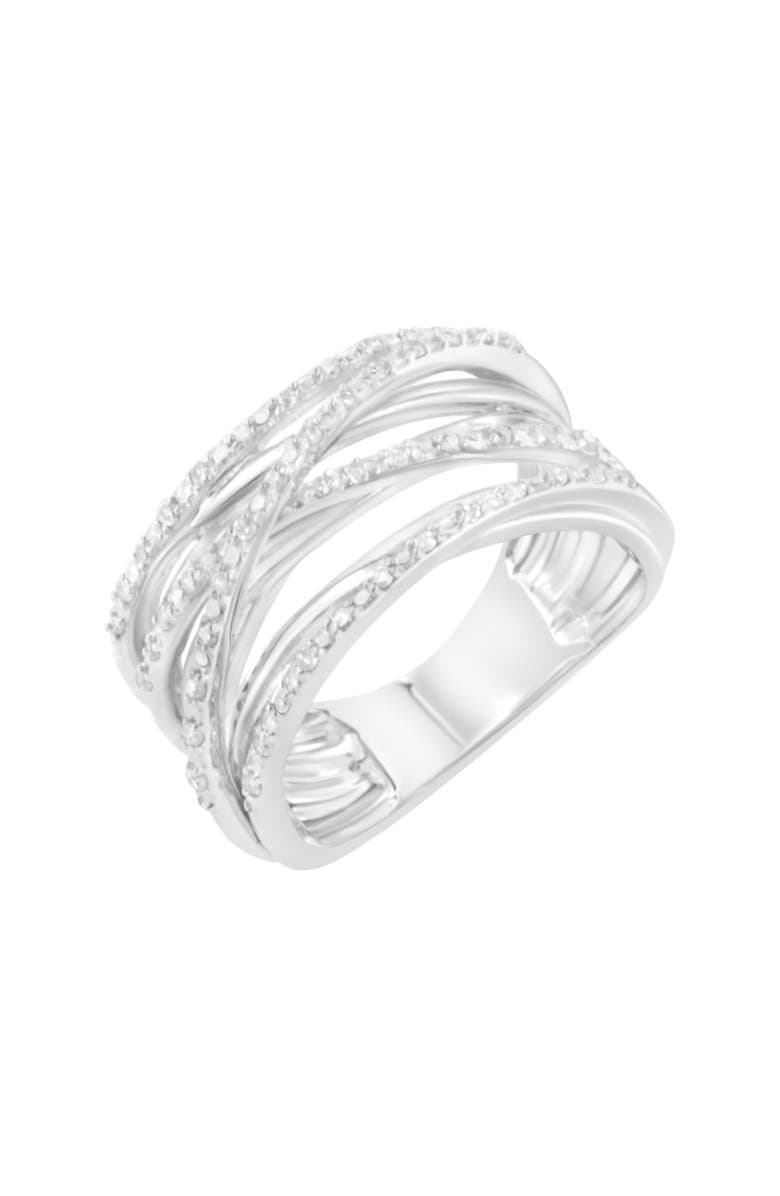 Haus of Brilliance Silver 1/4 Cttw Round-Cut Diamond Bypass Ring, Alternate, color, Silver