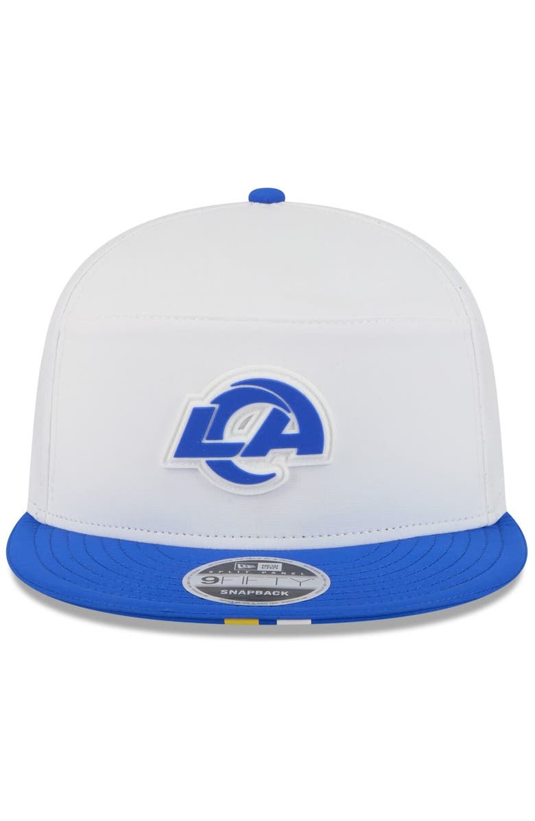 New Era Men's New Era  White/Royal Los Angeles Rams 2025 NFL Training Camp Split Panel 9FIFTY Snapback Hat, Alternate, color, 