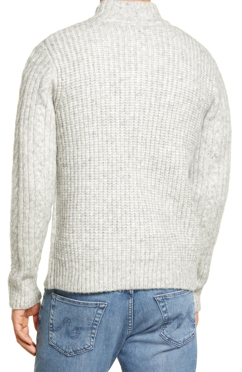 Schott NYC Cable Knit Henley Sweater, Alternate, color, 