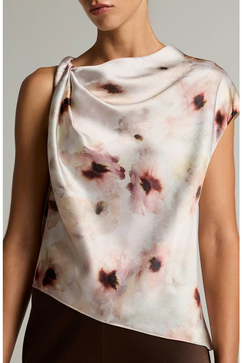 Watercolor Floral Twist Shoulder Top, Alternate, color, SOFT PEONY