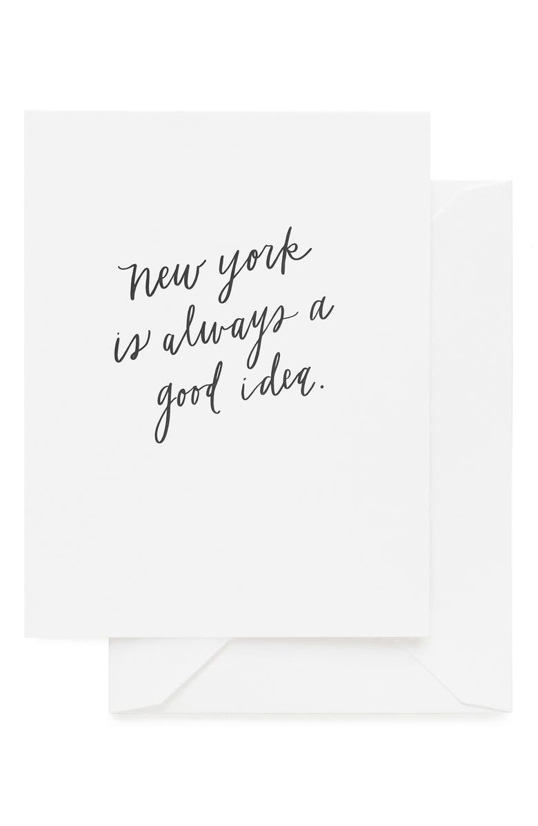 Sugar Paper New York Is Always a Good Idea Greeting Card & Envelope Set, Main, color, White/ Black