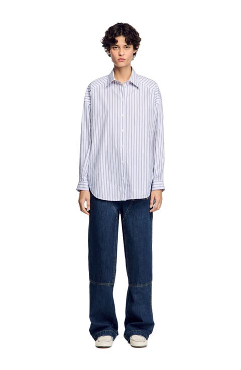 Striped rhinestone shirt