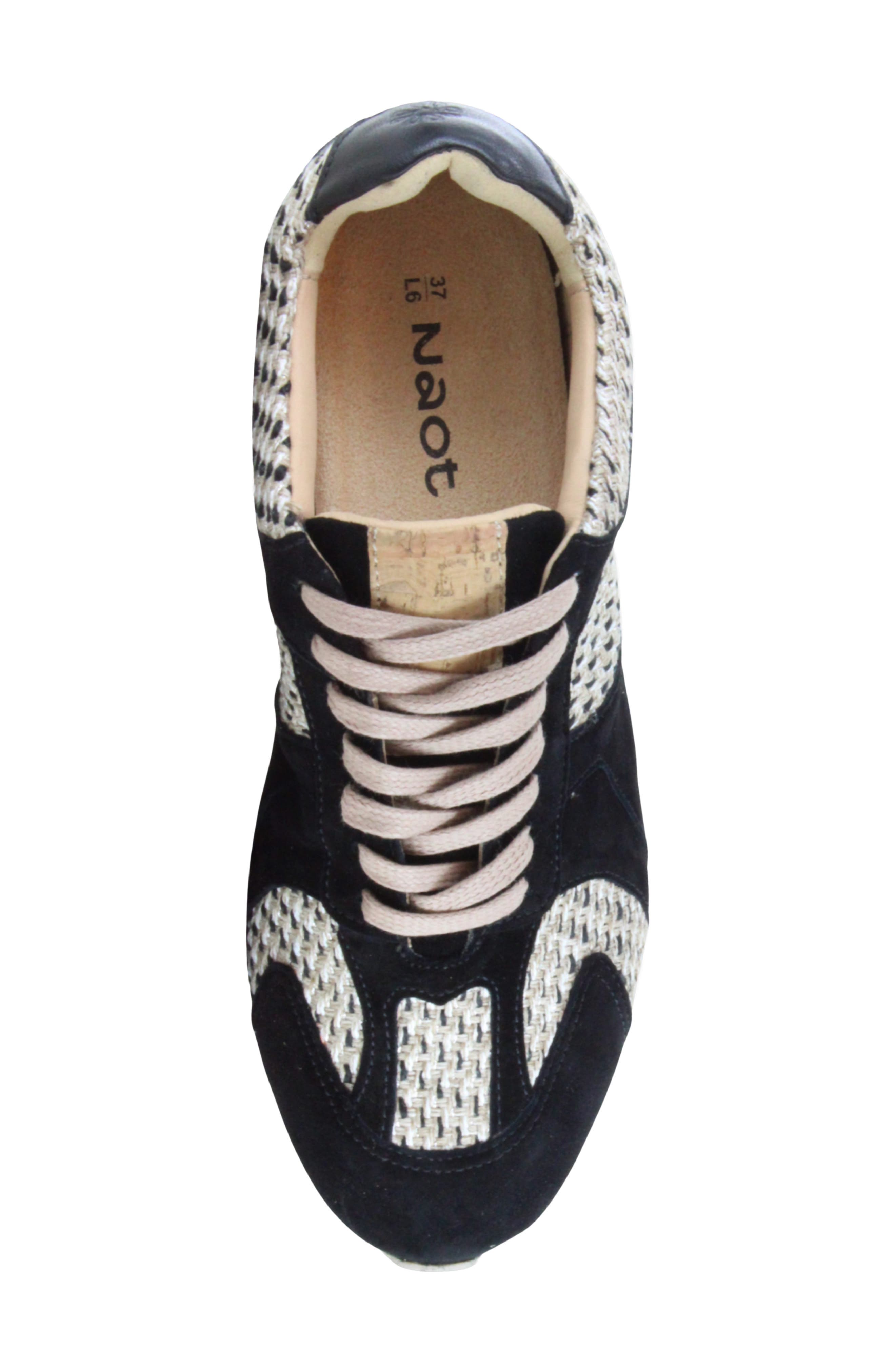 Horizon Sneaker, Alternate, color, BLACK SUEDE RAFFIA