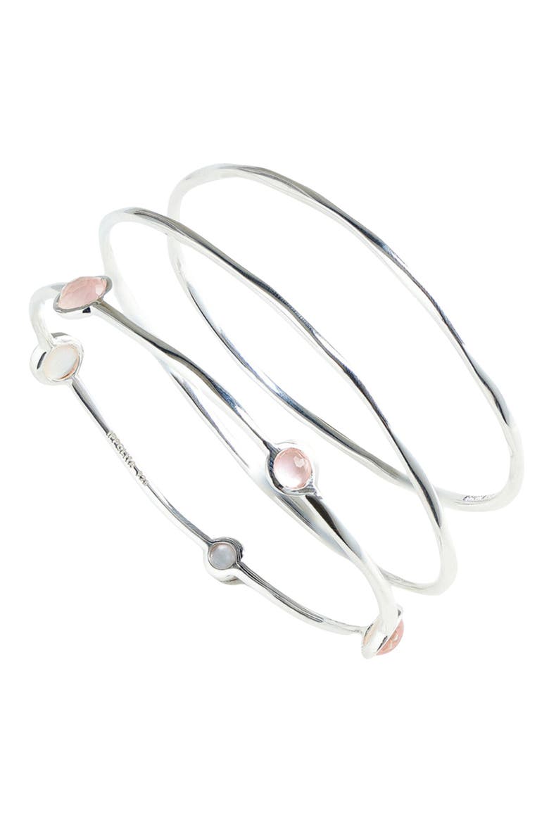 Wonderland Set of 3 Bangle Bracelets, Alternate, color, SILVER
