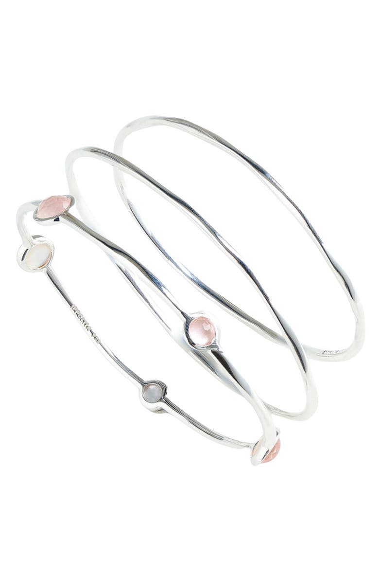Ippolita Wonderland Set of 3 Bangle Bracelets, Alternate, color, Silver