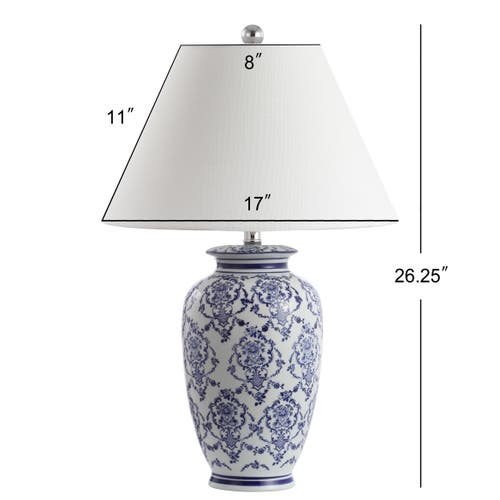 Jonathan Y Juliana 26.25" Chinoiserie Ceramic Led Table Lamp, Blue/white In Blue/white