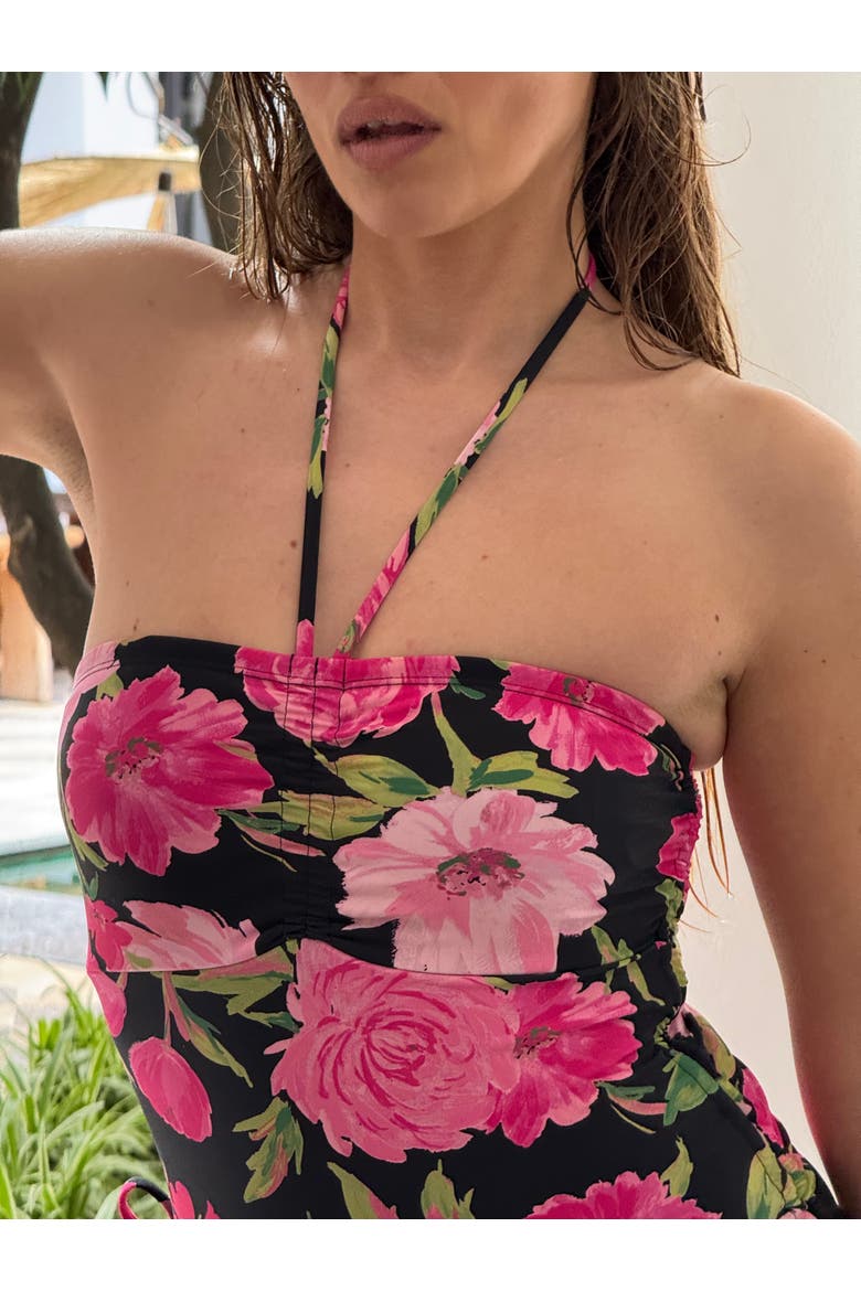 Albertinascras Halter Neck Swimsuit, Alternate, color, Floral Romance