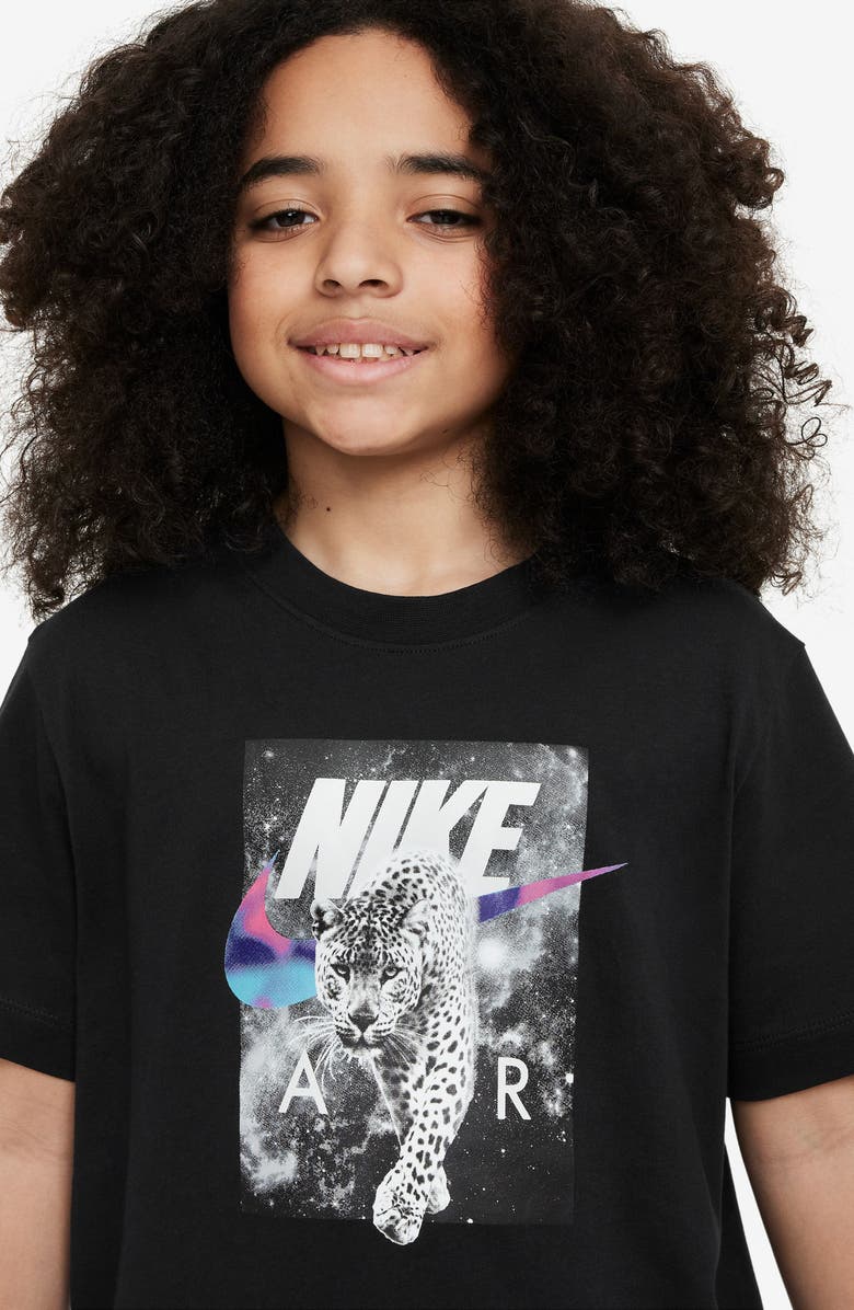 Nike Kids' Sportswear Cotton Graphic T-Shirt, Alternate, color, Black