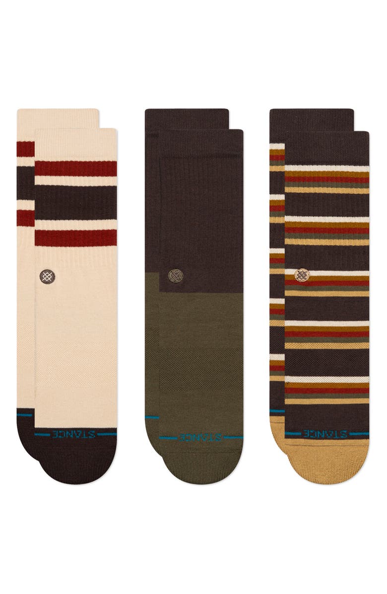 Stance Mill House Assorted 3-Pack Cotton Blend Crew Socks, Main, color,